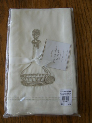 Pottery Barn Pour & Shake,Pop & Pull, Embroidered Bar Towels,New Year,Tea-New - Picture 3 of 6