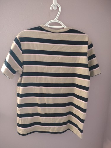 HUF T Shirt Mens Size Medium Tan Black Pink Striped Casual Short Sleeve - Picture 6 of 8