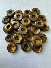 (10) Vintage Golden Brown Dyed Mother of Pearl Buttons
