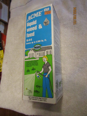 Vintage Trimec Acme Liquid Weed & Feed 15-0-0 Covers 5000 sq ft 1 Qt 75-16 NEW
