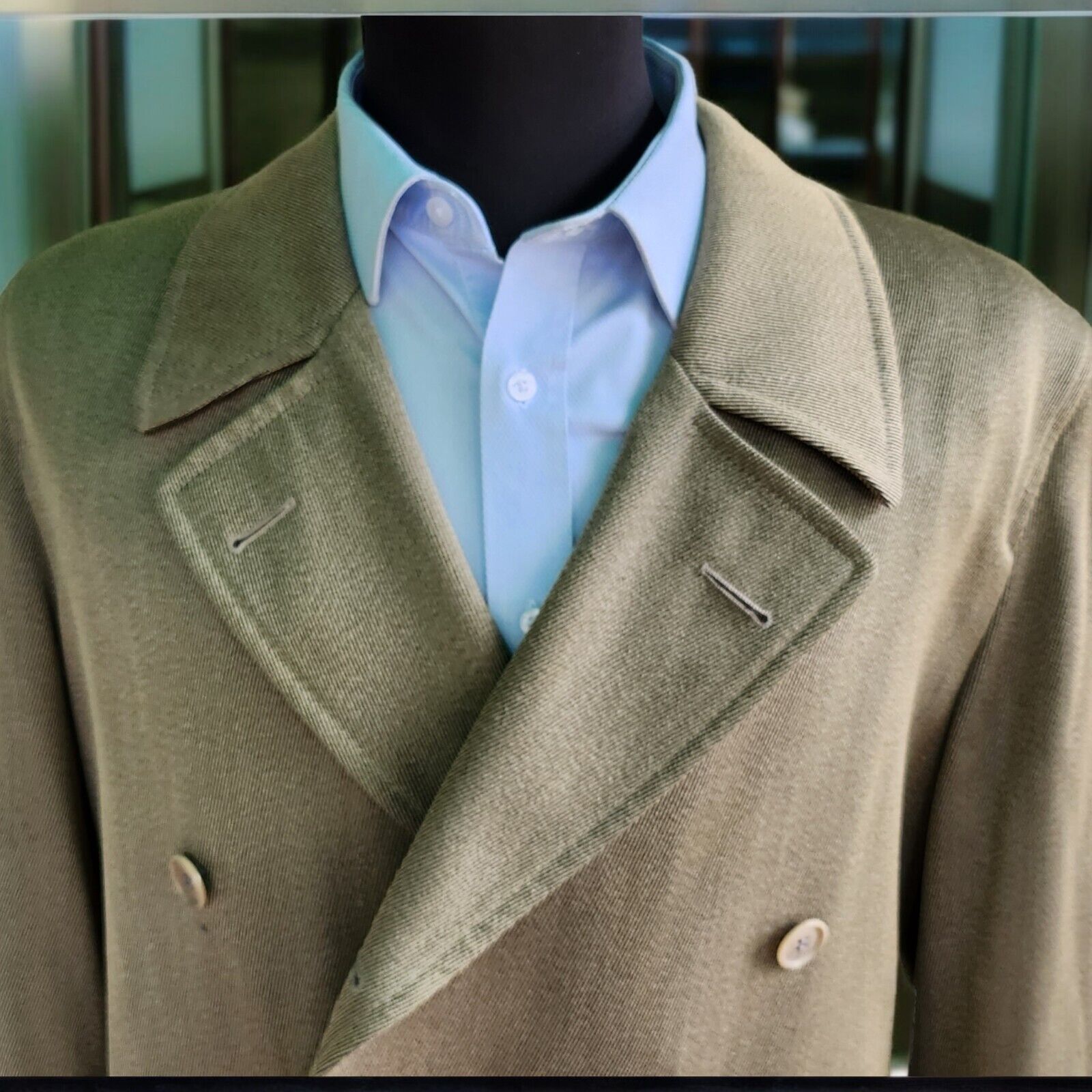 Vtg Bespoke Double Breasted Overcoat Size 40 Long… - image 3
