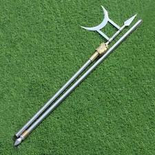 Handmade Carbon Steel Dragon Halberd | 86" 2-Piece Tactical Polearm Spear Axe