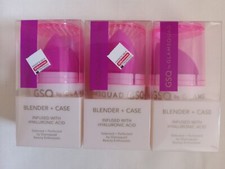 3 QSQ By Glamsquad Makeup Blender Sponge Travel Case,With Hyaluronic Acid