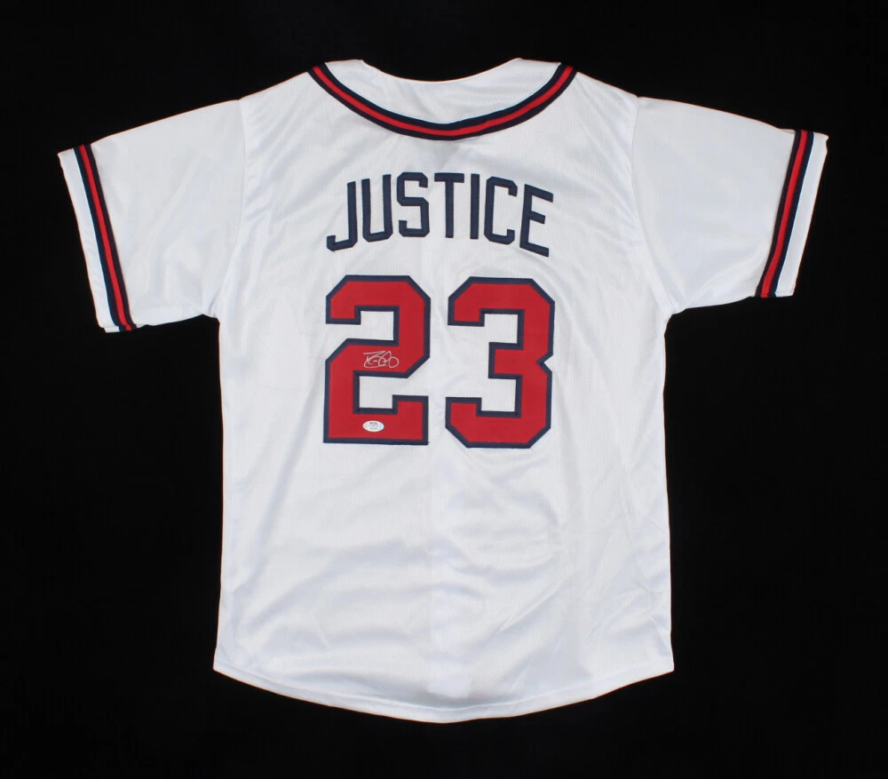 Dave Justice Signed Atlanta Braves Jersey (PSA COA) 2xWorld Series Champion  O.F.