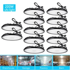 12Pcs UFO Led High Bay Light 200W Industrial Commercial Factory Led Shop Light