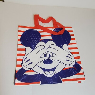 #ad Tesco Mickey Minnie Mouse Tote Bag Disney Red Blue White Dot Shopper New Reuse $21.49