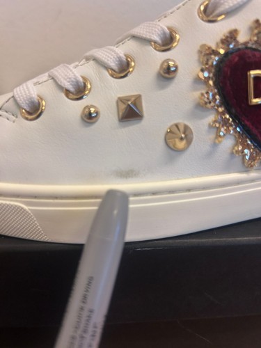 Dolce & Gabbana Zapatos Piel Blanca Oro Corazón Rojo Zapatillas EU36/US5.5 - Imagen 13 de 13