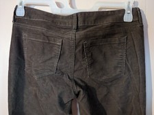 Ann Taylor Loft Corduroy Pants Gray Modern Straight Flat Front Stretch Sz 28/6 P