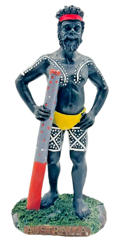 Vintage australische Aborigines Mann Figur handbemalt 8 Zoll
