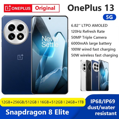 OnePlus 13 5G Snapdragon 8 Elite 2K Display 6000mAh 100W SUPERVOOC 24GB+1TB IP68