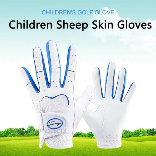 TTYGJ 1 Pair Kids Elastic Non-slip Golf Gloves Boys Girls Lambskin Golf Mittens - Picture 3 of 9