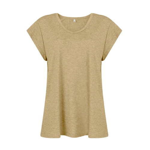 Women's V-Neck T-Shirt Casual Cap Sleeve Vest Solid Loose Blouse Fit Tank Tops - Picture 7 of 42