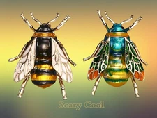 New Bumble Bee Insect Gothic Enamel Punk Brooch Pin