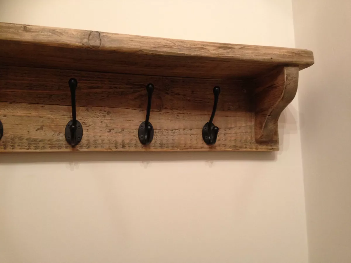 American Farmhouse Wood Wall Coat Hook Rack, Handmade in the USA