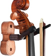 Violin Hanger Wall Mount with Bow Holder Home  Studio Sapele