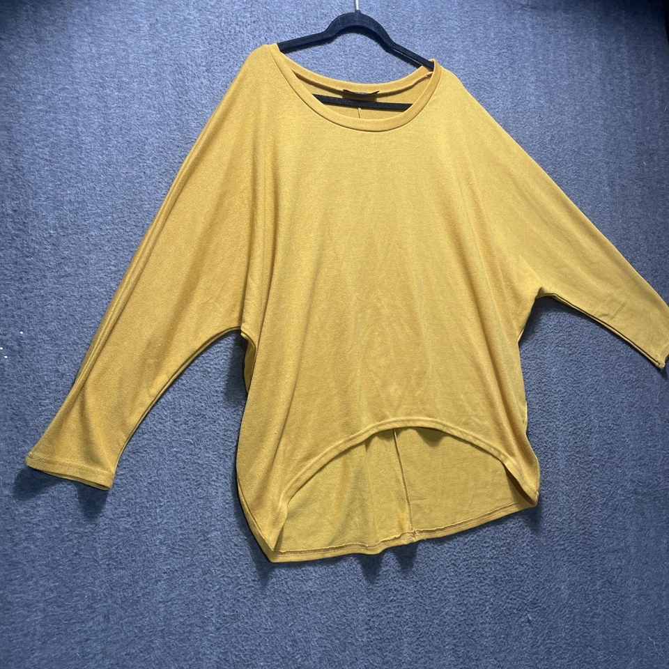 Top clásico de otoño talla grande XXL dorado Zanzea manga larga ala de murciélago dobladillo alto bajo Foto 2 de 4