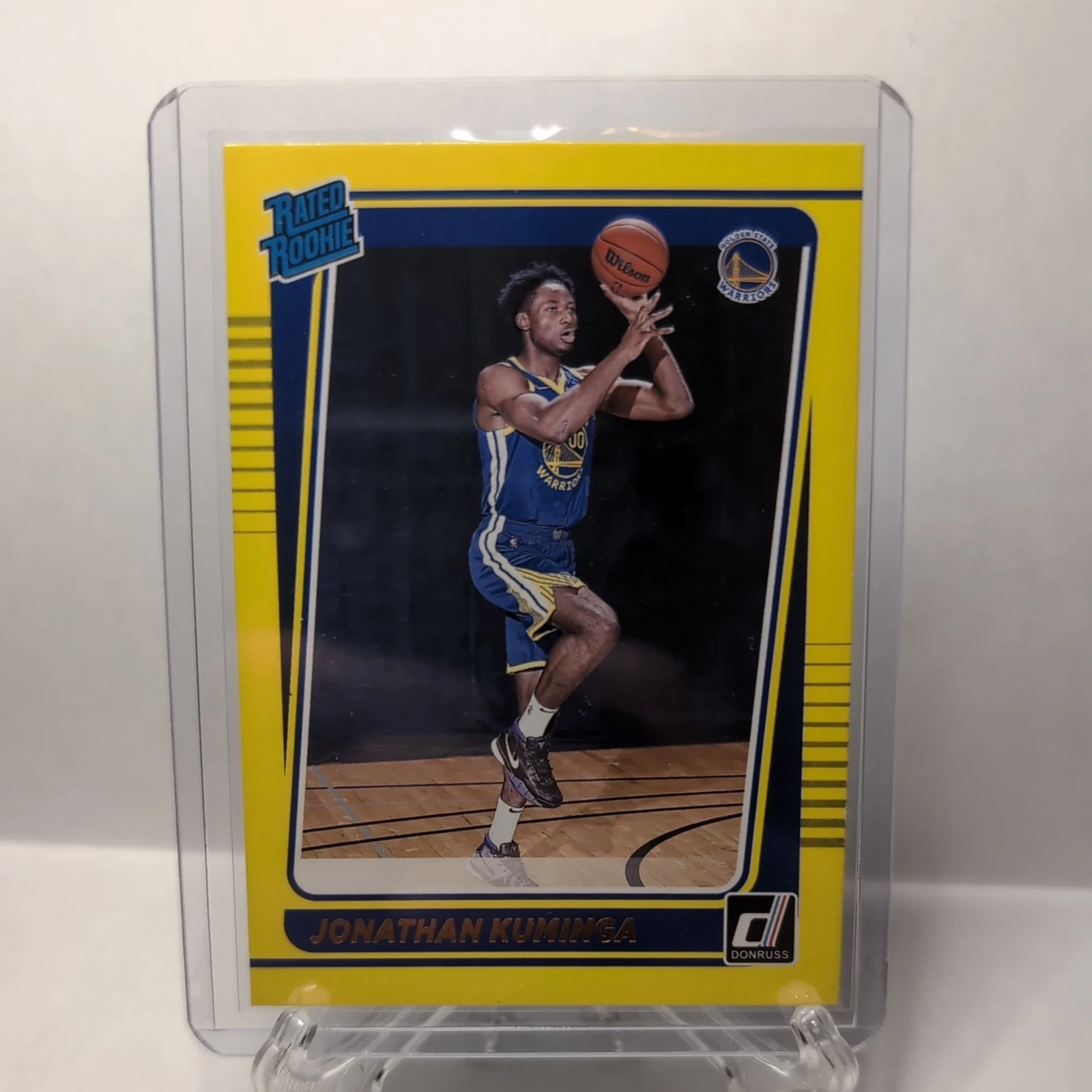 2021-22 Donruss Yellow Flood Jonathan Kuminga Rookie RC #240 Warriors