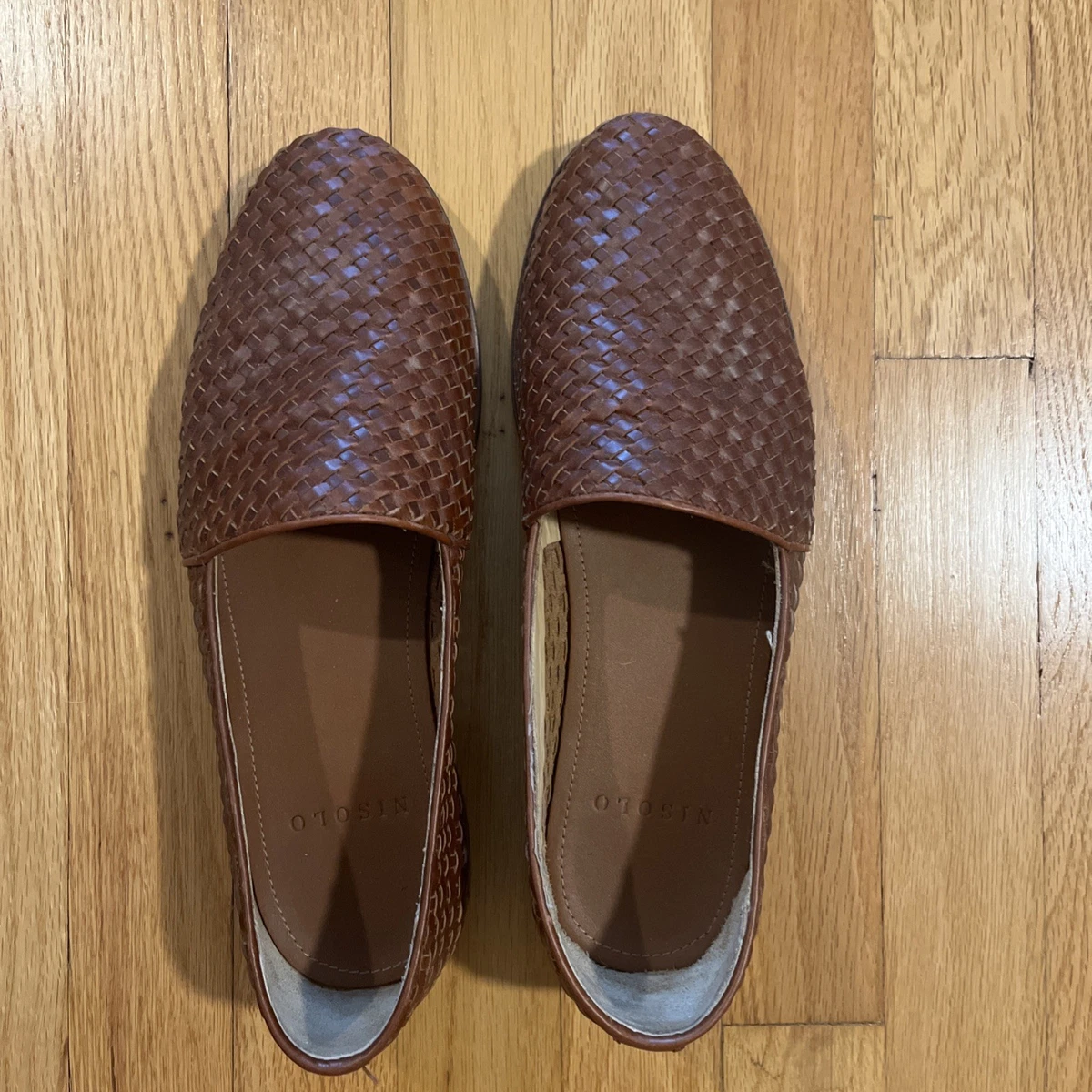 Lorenzo Ferrini Men\'s Brown Woven Leather Penny Loafers Mens Size 9 LORENZO FERRINI CHECK PENNY LOAFERS size 13 | Mercari main image 4