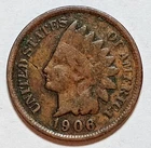 Indian Head Penny Lot of "1" VERY NICE 1906 GOOD OR BETTER°$ FREE SHIPPING $#570
