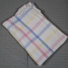 Beacon Waffle Knit Baby Blanket Pastel Plaid Pink Blue White WPL 1675 Vintage