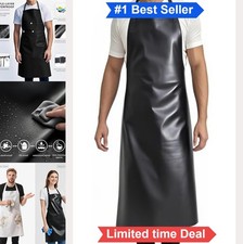Waterproof Apron 40 Inch Rubber Chemical Resistant Oil Proof Dishwashing Lab