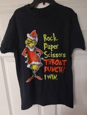 Grinch Rock Paper Scissors Throat Punch I Win Christmas Shirt, Women's, Black, S