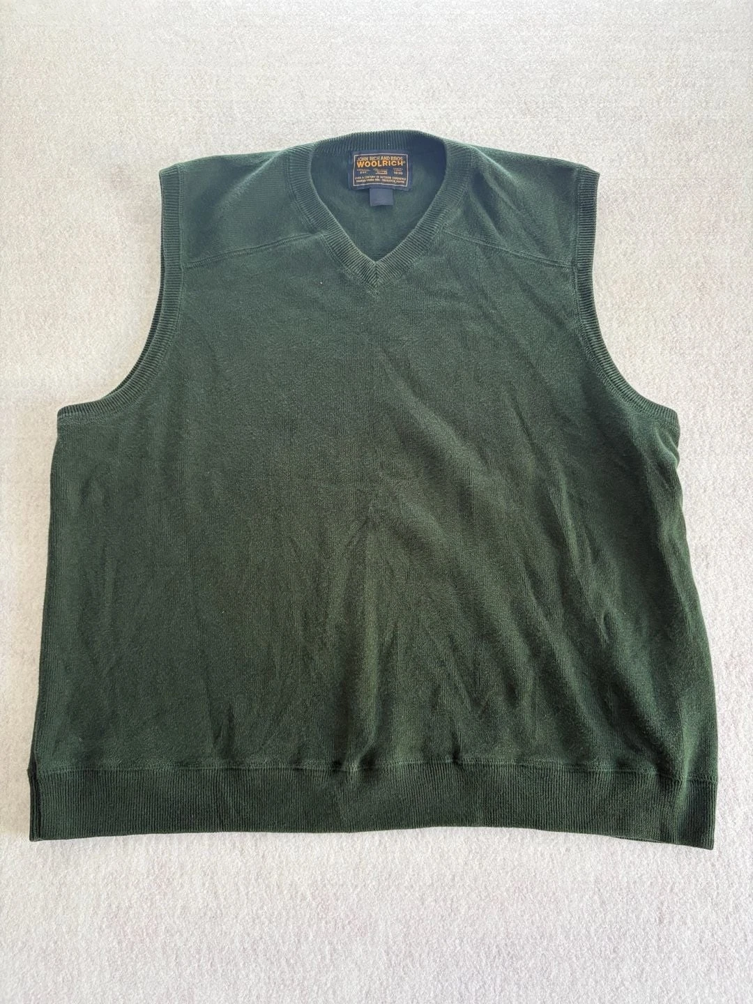 John Rich and Bros. Woolrich V-Neck Sweater Vest Green Size L