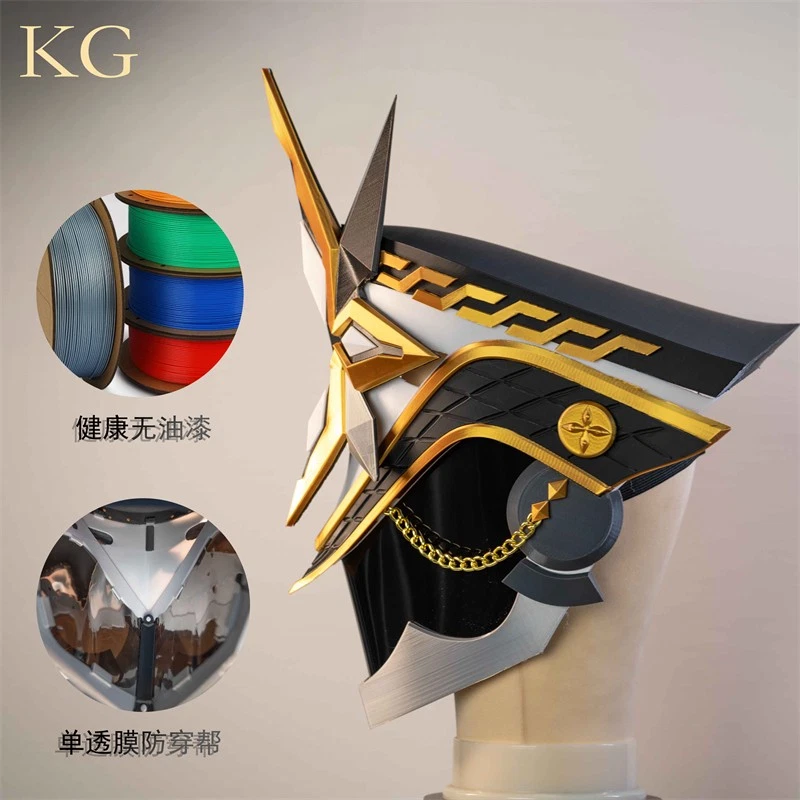 Genshin Impact Fatui Captain II Capitano Wearable Helmet Cosplay Mask Props - Image 3 of 4