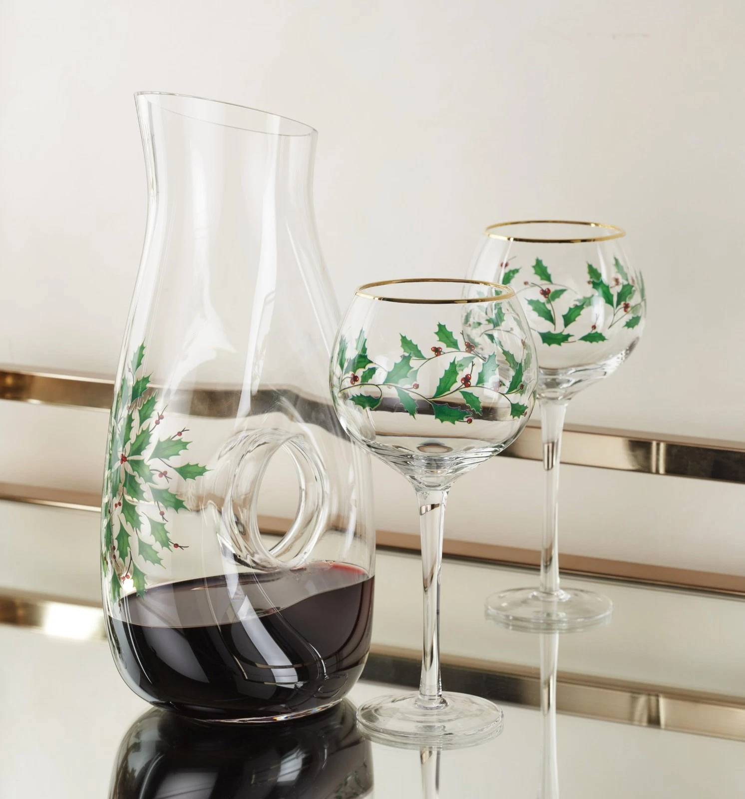 Lenox Decanter and Wine Glasses - Thumbnail 3