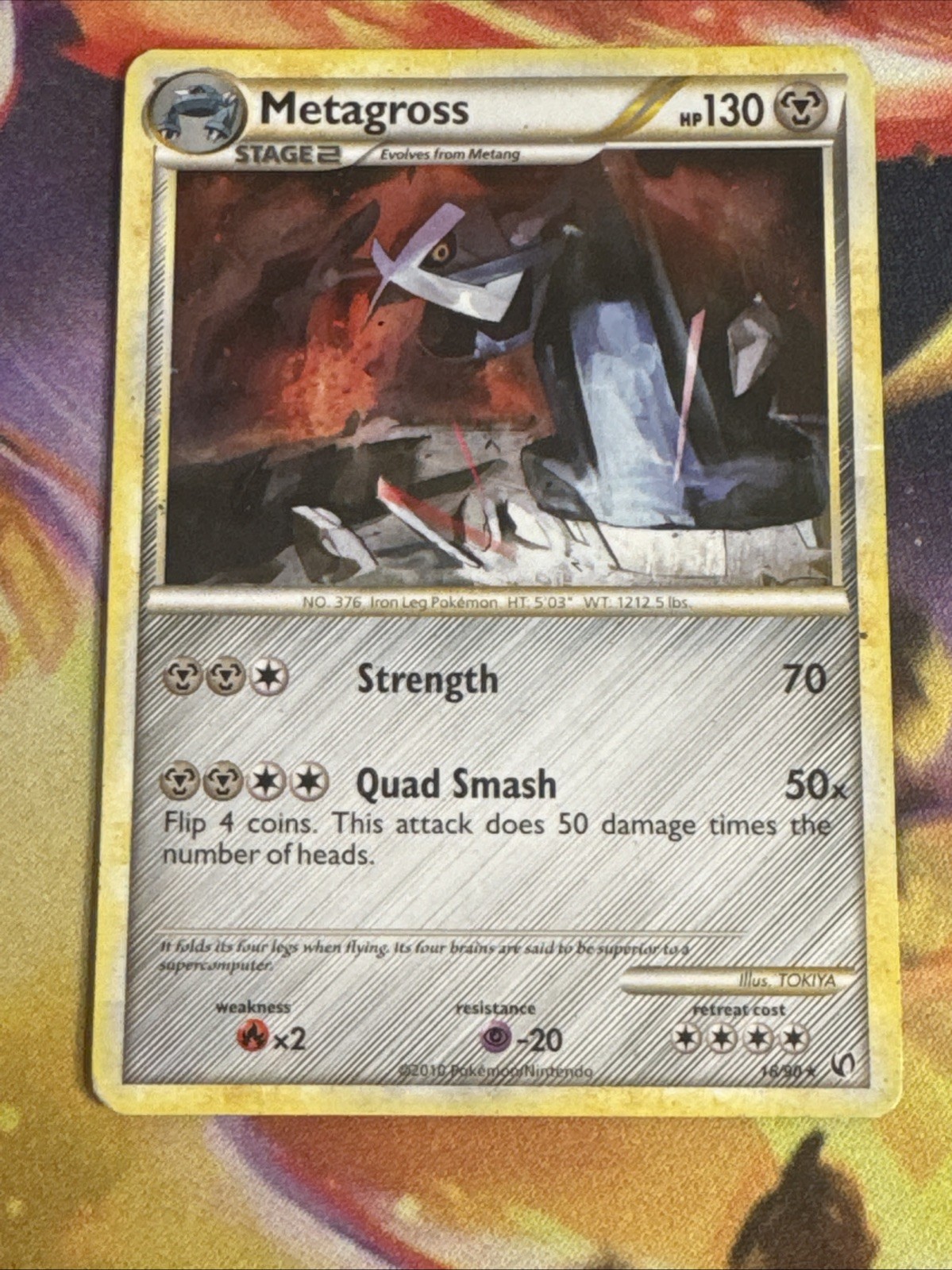 Metagross Rare HGSS Undaunted 18/90 Heavy Play