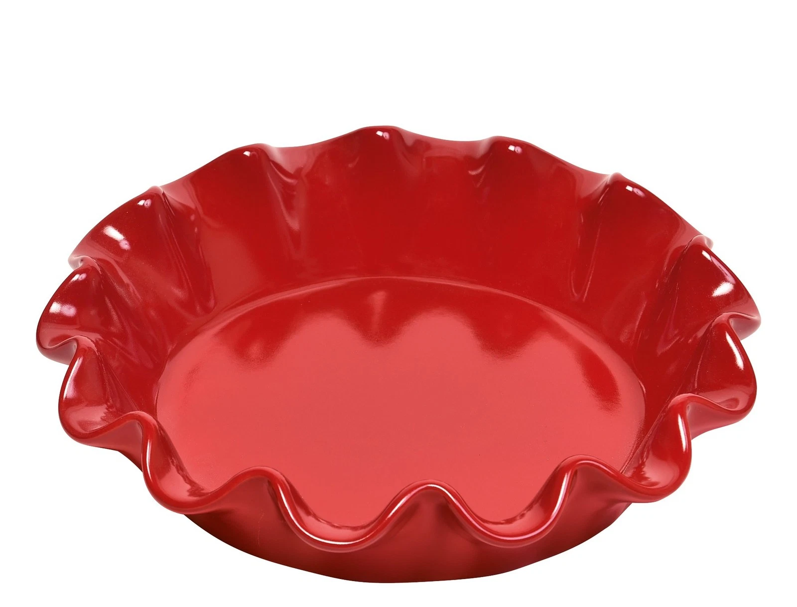 Made In France Burgundy Ruffled Pie Dish 10.5" X2.5"