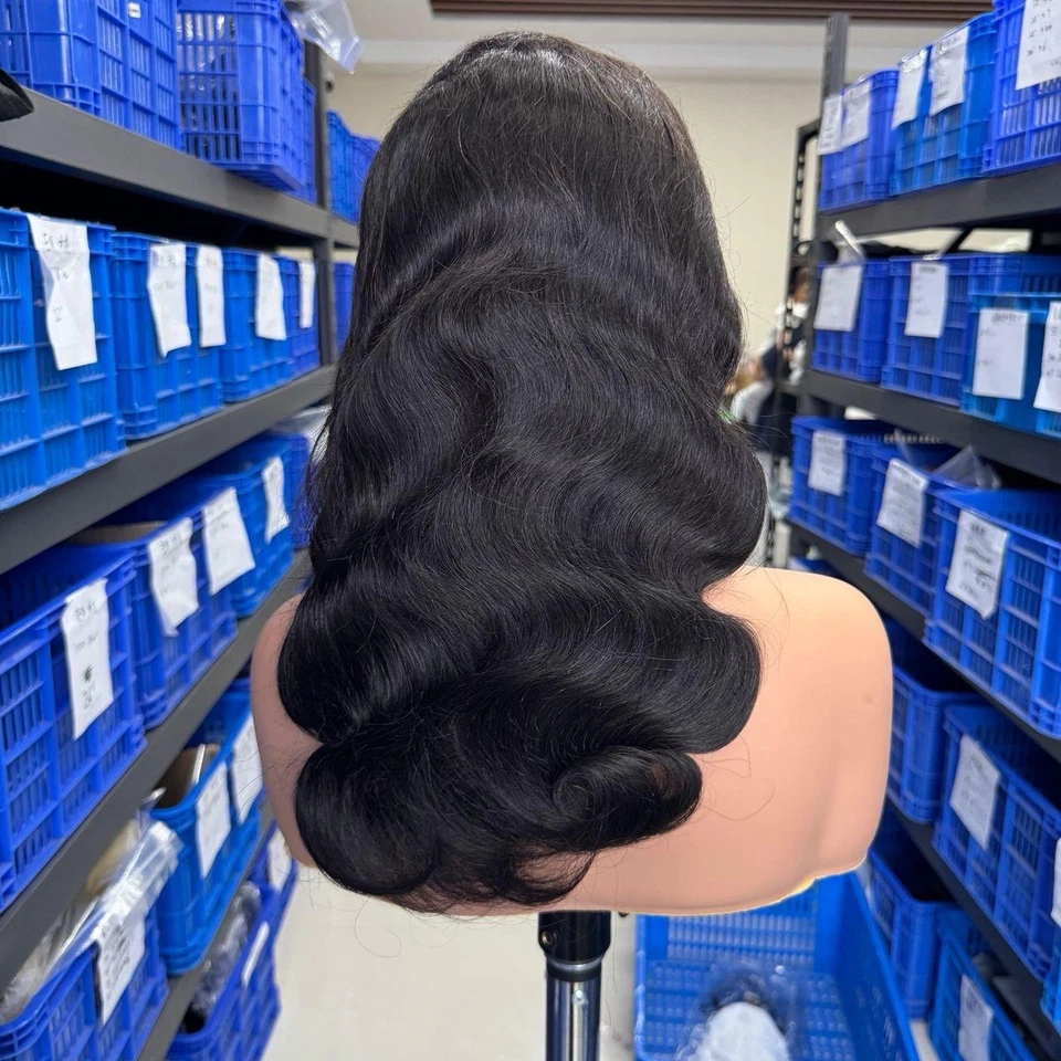 Media peluca rizada rizada rizada 100 % 18" cabello humano 200 densidad 3 en 1 cordón gorra belleza Foto 2 de 4