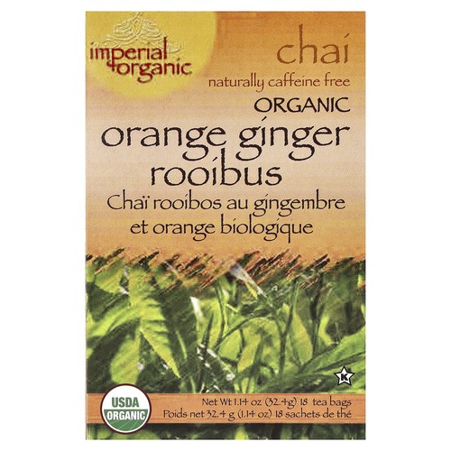 Imperial Organic, Orange Ginger Rooibus Chai, Caffeine Free, 18 Tea Bags, 1.14