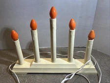 Candolier 5 Light Electric Window Drip Candle Christmas Candelabra Orange Bulbs