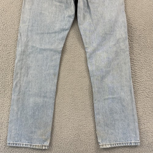 Pantalones de mezclilla vintage Levi's 505 para hombre 33x32 azul calce regular pierna recta años 90 desgastados - Imagen 8 de 12