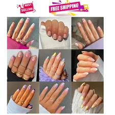 Expressive 9 Style Press On Nails Set - 216 Acrylics for Fashion Forward Girls