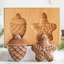 Kitchen Wooden Cookie Mold Carved Wooden Gingerbread Cookie Mold Gingerbread New