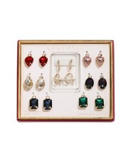 Unwritten Multi-Color Glass Mix and Match Interchangeable Hoop Earring Set