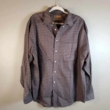 Roundtree Yorke Gold Label Shirt Mens XL Plaid Non-Iron
