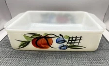 Anchor Hocking Fire King Gay Fad Fruit Design #452  Square Baking Pan Dish 8x8