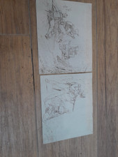 Dessin ancien début 19ème soldats montagne