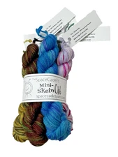 SPACE CADET YARN Mixed color Mini Skein Club - 5 Great mini  - total 100 grams!