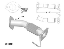 Front Exhaust And Tail Pipes For 2014-2017 Kia Forte Koup Ex 2.0l L4 Gas Dohc