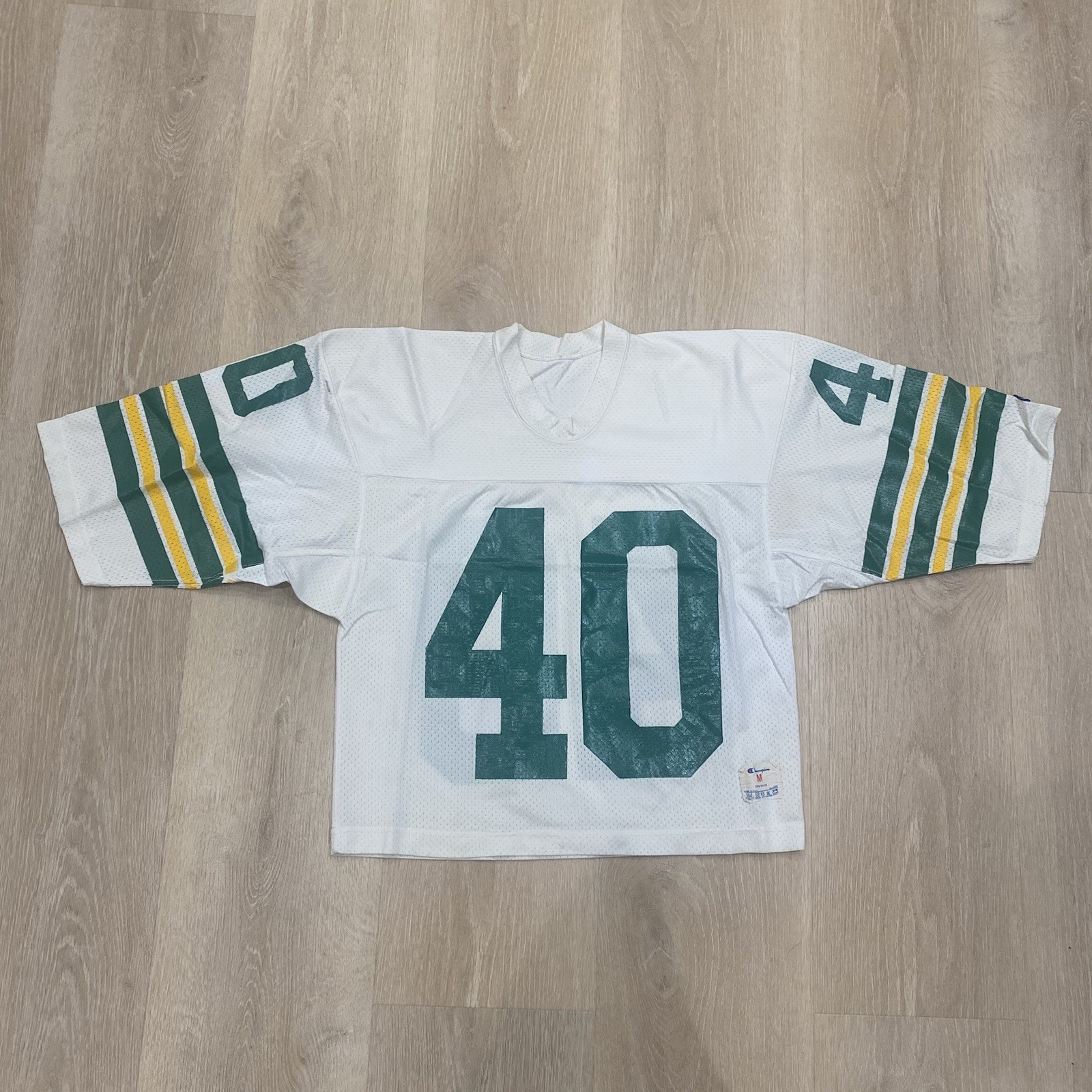 Vintage Green Bay Packers Champion Eddie Lee Ivery White Nylon Jersey #40 Medium