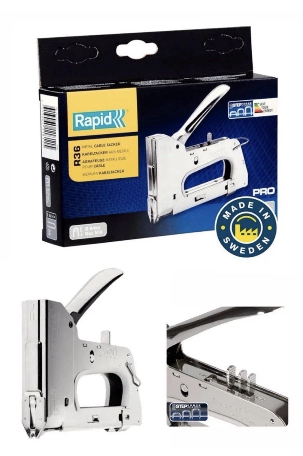 Graffatrice Rapid R36 PRO: Fissaggio Cavi Bassa Tensione Professionale