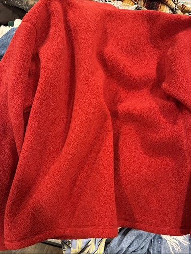 VTG Polo Ralph Lauren red embroidered Teddy Bear crest 1/4 zip fleece mens Large - Picture 4 of 4