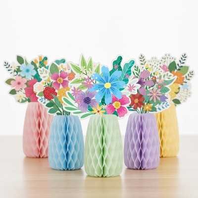 Three Dimensional Paper Vase Honeycomb Decoration for Easter Party Centerpieces