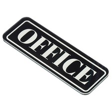 Office Sign, Acrylic 6"x2" Car Sticker Holder Sign Sticker, Black