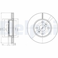 2X Delphi Bremsscheibe BG4274 FüR Toyota IQ KGJ10_ KGJ10R NGJ10_ NGJ10R NUJ10_