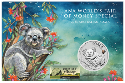 2025 Koala Bison Privy 1oz Silver $1 Coin ANA WORLD'S MONEY FAIR